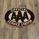 Original Aaa Official Service Station Porcelain Double Sided Sign