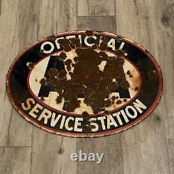 Original AAA Official Service Station Porcelain Double Sided Sign