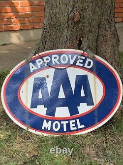 Original AAA Porcelain Motel Sign Double Sided with Hanger DSP Antique Vintage