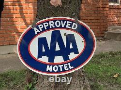 Original AAA Porcelain Motel Sign Double Sided with Hanger DSP Antique Vintage
