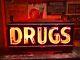 Original Antique Drugs Double Sided Porcelain Neon Sign Vintage Pharmacy