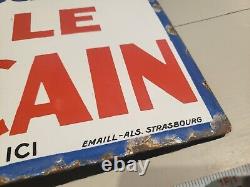 Original Antique Porcelain Cafe Coffee Sign Cafes Le Mexicain Double Sided
