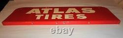 Original Atlas Tires Double Sided Metal Flange Gas Station Advertising Sign