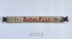Original Bueter's Butter Krust Bread Door Push Advertising Sign Double Sided