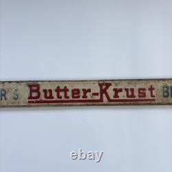 Original Bueter's Butter Krust Bread Door Push Advertising Sign Double Sided