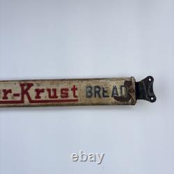 Original Bueter's Butter Krust Bread Door Push Advertising Sign Double Sided