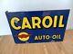 Original Caroil Auto-oil Double Sided Porcelain Flange Sign Airplane Rare Gas