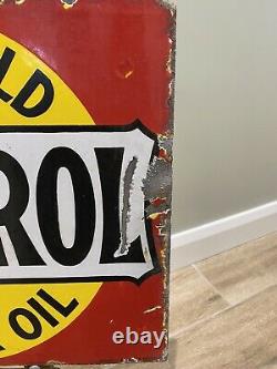 Original Castrol Wakefield Motor Oil Enamel Sign double sided UK By Bruton