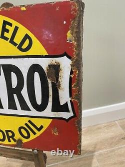 Original Castrol Wakefield Motor Oil Enamel Sign double sided UK By Bruton