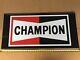 Original Champion Spark Plug Metal Nos Double Sided Sign Large Size Gas Oil