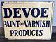Original Devoe Paint & Varnish Products Porcelain Sign? 17x14 Double Sided