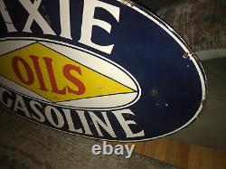 Original Dixie Gas Large Double Sided Porcelain Sign