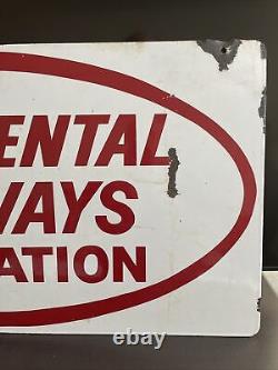 Original Double Sided Continental Trailways 18x36 Inch Porcelain Dealer Sign