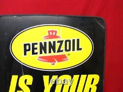 Original Double Sided Pennzoil Motor Oil Metal Street Talker Sign Not Repro