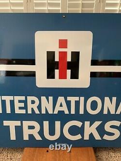 Original Double Sided Porcelain International Harvester Trucks Sign Walker Gas