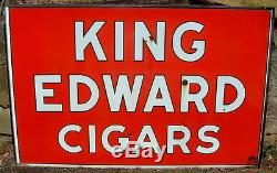 Original Double Sided Porcelain King Edward Cigars Sign 70 x 46