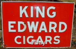 Original Double Sided Porcelain King Edward Cigars Sign 70 x 46