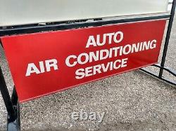 Original Double Sided United Delco Service Curb Sign WithStand GM Chevy Dealership