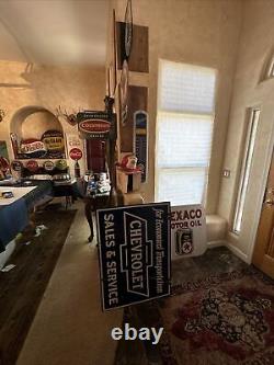 Original Double Sided''ford Genuine Parts'' Porcelain Dealer Sign 16.5x24 In