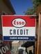 Original Esso Credit Cards Honored Double Sided Porcelain Sign