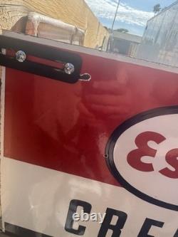 Original Esso Credit Cards Honored Double Sided Porcelain Sign