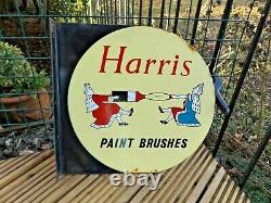 Original Harris Paint Brushes Enamel double sided Advertising Sign