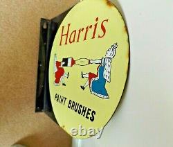 Original Harris Paint Brushes Enamel double sided Advertising Sign