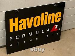 Original Havoline Formula 3 Motor Oil Double Sided Metal Sign Gas Soda Near NOS