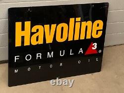 Original Havoline Formula 3 Motor Oil Double Sided Metal Sign Gas Soda Near NOS