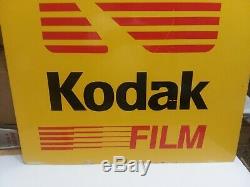 Original Large Metal Kodak Film & Processing Camera Shop Store Sign Double Sided