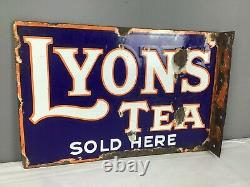 Original Lyons Tea Double Sided Enamel Advertising Sign, c. 1930