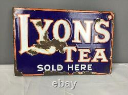Original Lyons Tea Double Sided Enamel Advertising Sign, c. 1930