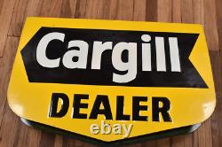 Original Nos Double Sided Vintage Cargill Dealer Seeds Steel Farm Corn Sign