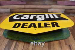 Original Nos Double Sided Vintage Cargill Dealer Seeds Steel Farm Corn Sign