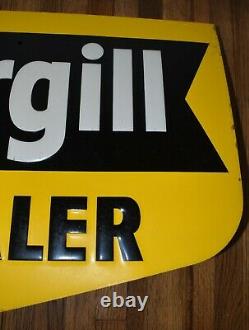 Original Nos Double Sided Vintage Cargill Dealer Seeds Steel Farm Corn Sign