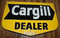 Original Nos Double Sided Vintage Cargill Dealer Seeds Steel Farm Corn Sign