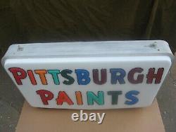 Original Old Pittsburgh Paint Light Up Sign Double Sided