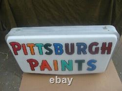 Original Old Pittsburgh Paint Light Up Sign Double Sided