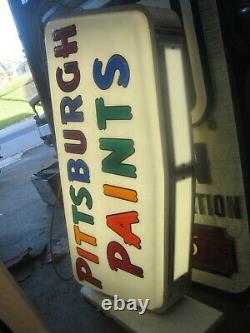 Original Old Pittsburgh Paint Light Up Sign Double Sided