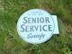 Original Old'senior Service' Tobacco Round Tin Sign (double Sided), C1940's