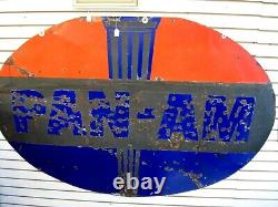 Original PAN AM Double Sided Porcelain Advertising Sign 6 FT. X 4 FT