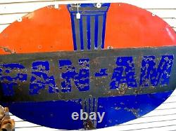 Original PAN AM Double Sided Porcelain Advertising Sign 6 FT. X 4 FT