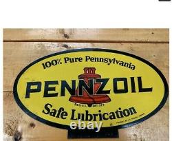 Original Pennzoil Oil Display Rack Topper Double Sided Sign 14X8