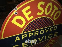 Original Plymouth De Soto Service Double Sided Porcelain Sign