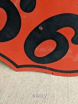 Original Porcelain Double Sided Phillips 66 Sign Gas & Oil Marked SPS 55. 28.5