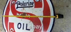 Original Porcelain Double Sided Standard Motor Oil Polarine Sign