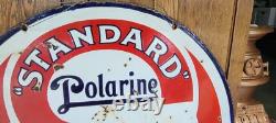 Original Porcelain Double Sided Standard Motor Oil Polarine Sign
