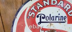Original Porcelain Double Sided Standard Motor Oil Polarine Sign