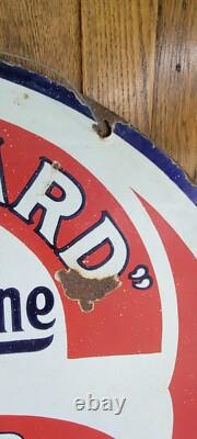 Original Porcelain Double Sided Standard Motor Oil Polarine Sign