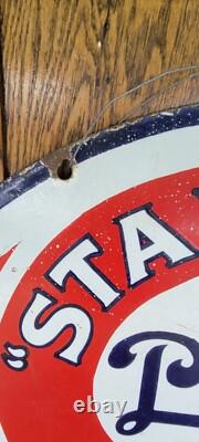 Original Porcelain Double Sided Standard Motor Oil Polarine Sign